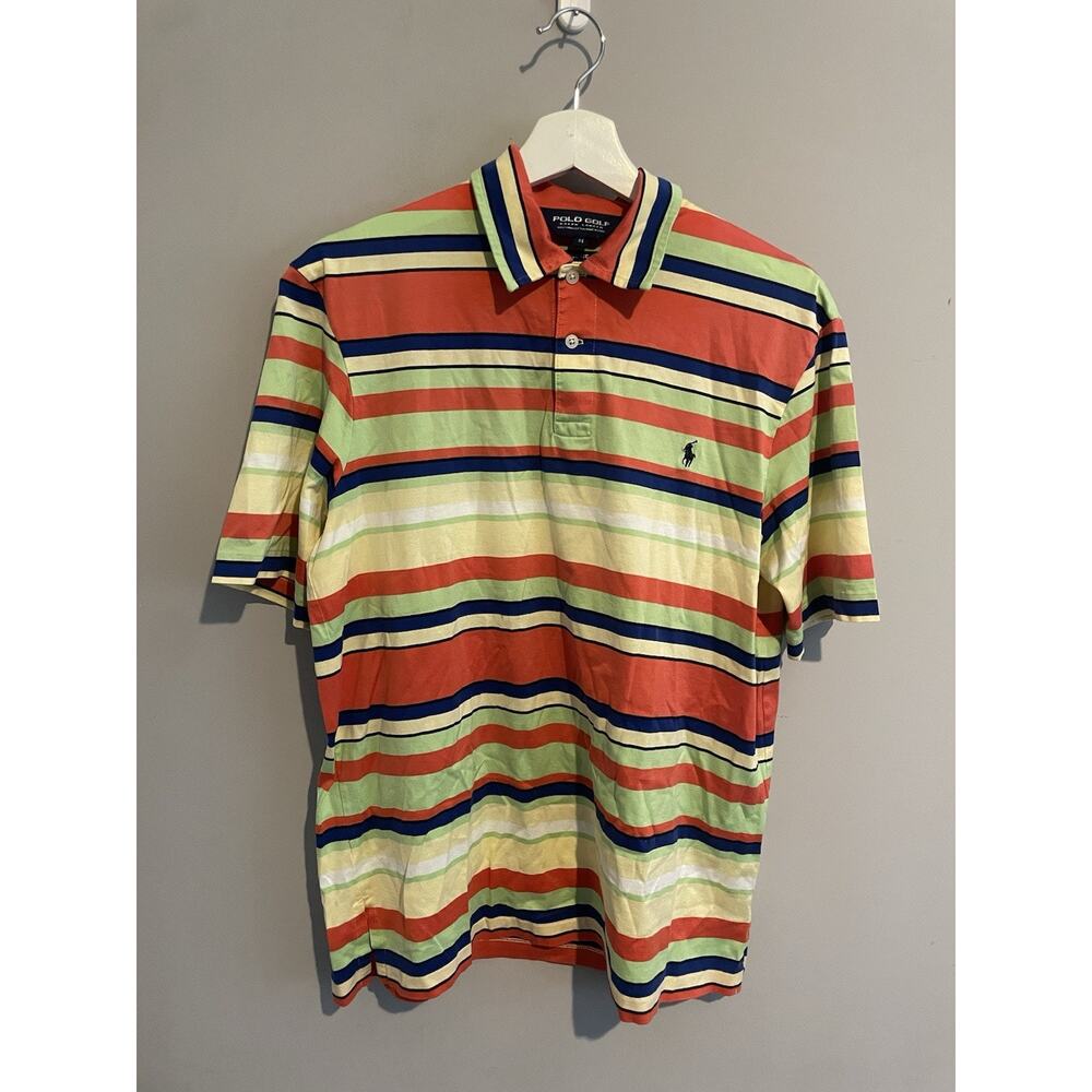 Polo Ralph Lauren Multicolored‎ Striped Golf Polo Shirt Mens Medium